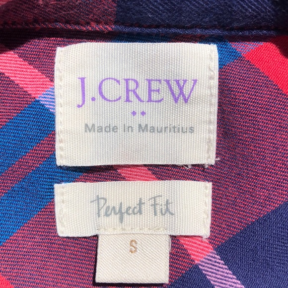 J.Crew Perfect Fit Plaid Botton Down Shirt Sz S - Picture 5 of 8
